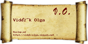 Vidák Olga névjegykártya