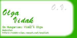 olga vidak business card